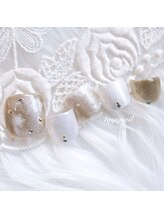 たゆ ネイル(たゆnail)/フット手書き雪の結晶ネイル