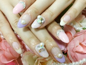 ネイルサロン 爪吉/ビジューがポイント☆フレンチ