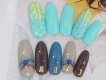 ネイルサロンセレーネ(Selene)/パステルニット◎ミラーキラキラ