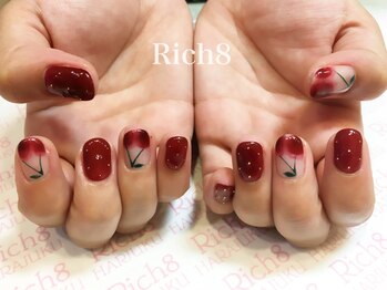 ネイルアンドまつげエクステ リッチエイト 原宿店(Rich8)/ニュアンスチェリーネイル☆