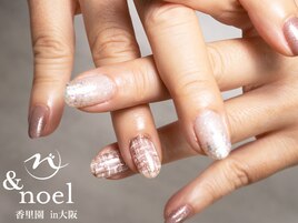 冬ネイル クリスマス ツイード