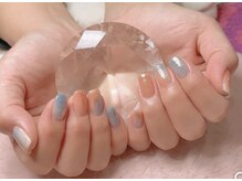 チェリーブロッサム(A CHERRY BLOSSOM)/オレンジ×水色ニュアンスネイル