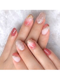 チークネイル★ゴールドミラー