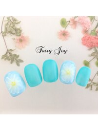 フラワーネイルブルー