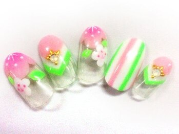 クリスタルネイル ボンベルタ橘店(CRYSTAL NAIL)/フラワーネイル