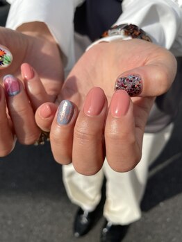 テンネイル(ten. nail)/ワンカラー+アート4本