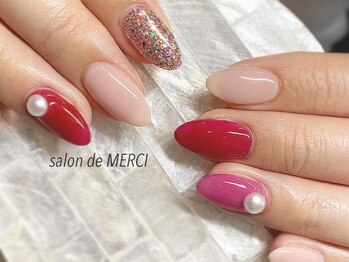 サロン ド メルシー(Salon de MERCI)/大粒パールnail☆