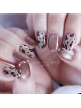 瑠璃(RURI)/持ち込みネイル　レオパード柄