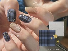 ニコルネイル(nicole nail)/チェックキラキラネイル