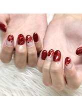 マイオティック ネイル(miotic nail)/ハートホロラメグラデーション
