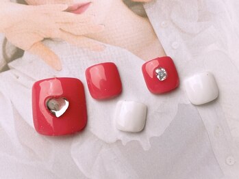 ネイルサロンフォーユー(for u)/ハートフット♪￥6500