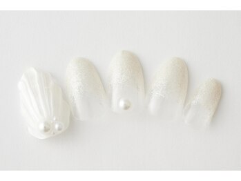 アトリエプラスエヌ(Atelier+N)/【シンプルデザイン】貝殻ネイル