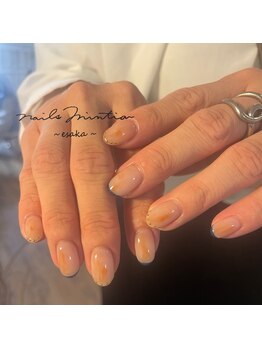 ネイルズミンティア エサカ(nails Mintia esaka)/スキニーフレンチ×スタッズ
