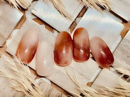 カフェオレネイル　マーブル