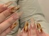 【10本チップ長さ出し】琥珀ネイル【奥行き感×ニュアンス】12980→9980