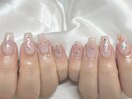 ハート×ボルドーネイル