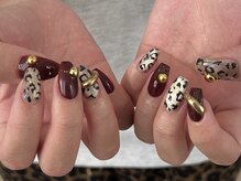 ヴィヴ(vive)/ボルドー×ヒョウ柄