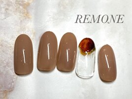 シンプルべっ甲ネイル