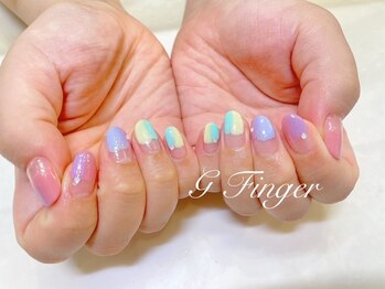ジーフィンガー 大井町店(G Finger)/パステルカラーの塗りかけネイル
