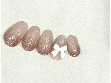 リベレ(LIBELLE)/ラメグラデ-ション/リボンネイル