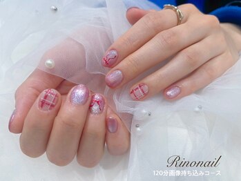 リノ ネイル(Rino nail)/キラキラチェック　80144