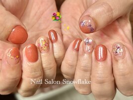 持ち込み4本☆押し花ネイル