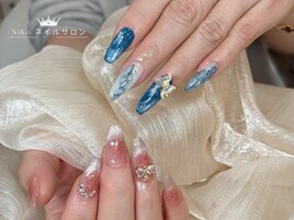 左右非対称のアシメネイル♪