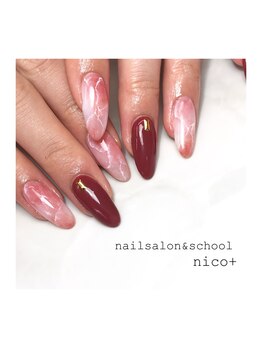ニコ(nico+)/大理石ネイル