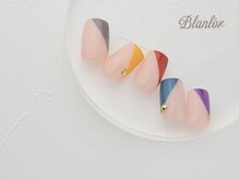 ネイルサロン ブランロール 白金店(Nail Salon Blanl'or)/カラフルななめフレンチ☆