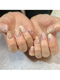 春色水彩ニュアンスネイル