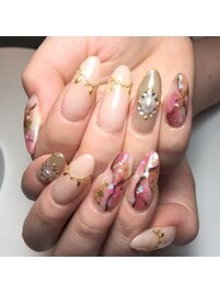 大理石風ネイル
