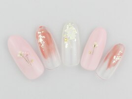 押し花×ニュアンスネイル