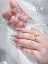 デリーネイル(Dely_nail)/モーヴグレージュのラメグラデー