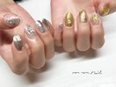 silver×gold nail