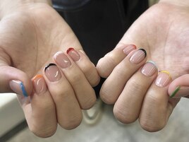 カラフルフレンチネイル☆