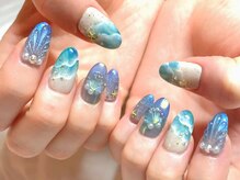 ネイルサロンブリス(nail salon Bliss)/☆ゴージャスな海ネイル☆