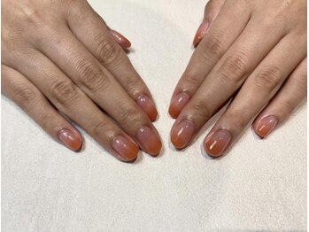 ビューティマーケット アングゥ(BEAUTY MARKET ungu)/オレンジグラデーションネイル