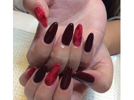 ～ボルドー×マーブルネイル～
