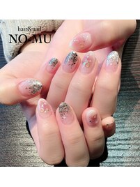 チークネイル×ラメグラ