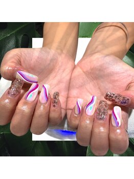 アヤネイルズ アンド アイラッシュ(AYA NAILZ.＆Eyelash)/ラメ＆オーロラニュアンス