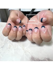 ネイビー フレンチネイル