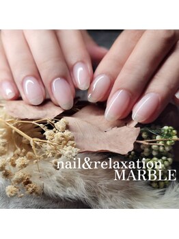 ネイルアンドリラクゼーション マーブル(MARBLE)/自爪保護クリアジェルハンドケア