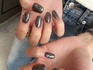 ブラックグリッターネイル