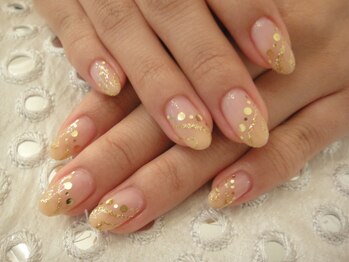 リリフリー(riri Free)/フレンチ　ベージュ　ホロアート