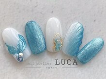 ネイルアトリエルカ(nail atelier LUCA)/M-351 ブルー人魚のしっぽネイル
