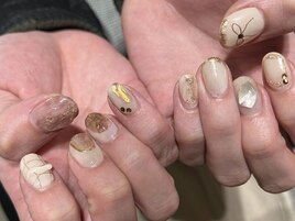 秋ガーリーネイル