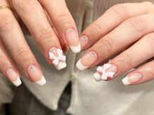 アイネイルズ 梅田店(I nails)/ガーリーフレンチリボン￥9700