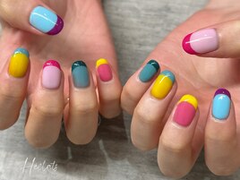 カラフル/夏ネイル/フレンチ