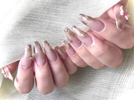 リボンなワンホンネイル