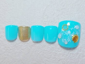 夏ネイル フットネイル